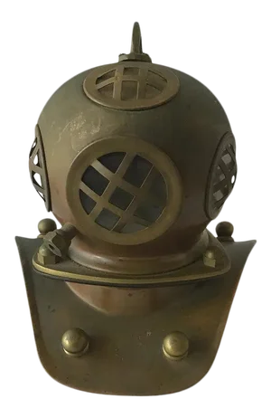 1960s Brass & Copper Scuba Diving Helmet Sculpture