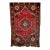 Vintage Persian Qashqai Tribal Area Rug, Hand-Knotted Wool, Vegetable Dye, Geometric Medallions, 6x8, Red & Navy For Sale