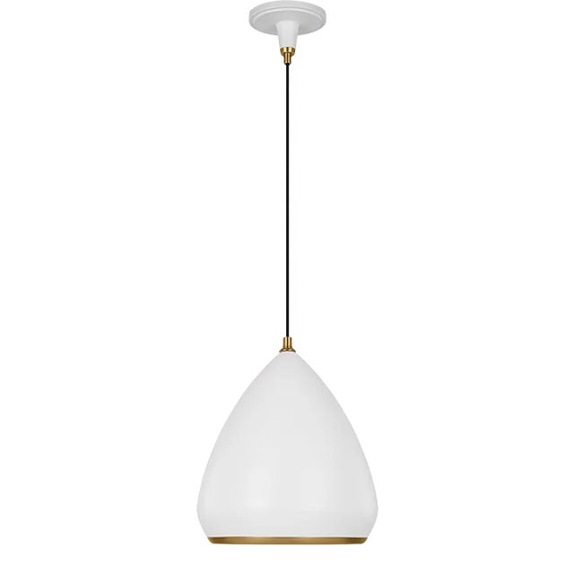 Thomas O'Brien By Visual Comfort Studio Clasica Casual 1-Light Medium Pendant in Matte White For Sale