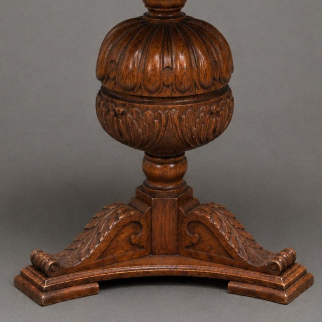 French 19th Century French Oak Carved Pillar Table For Sale - Image 3 of 4