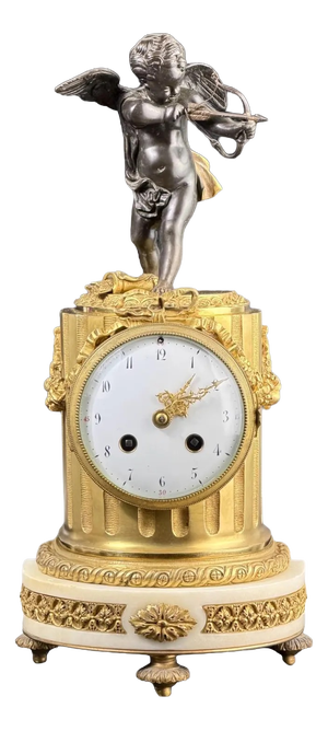 Louis XVI French Gilt Bronze Mantel Clock with Cupid