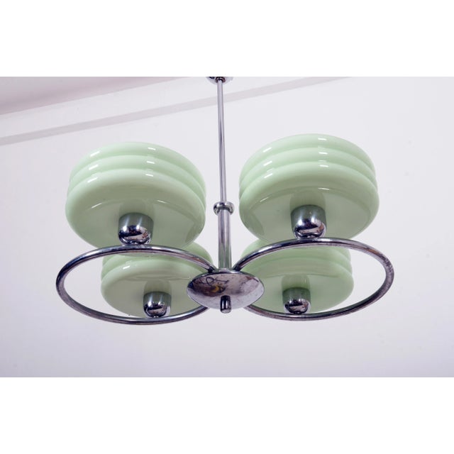 Art Deco Style Green Ceiling Light For Sale - Image 3 of 12