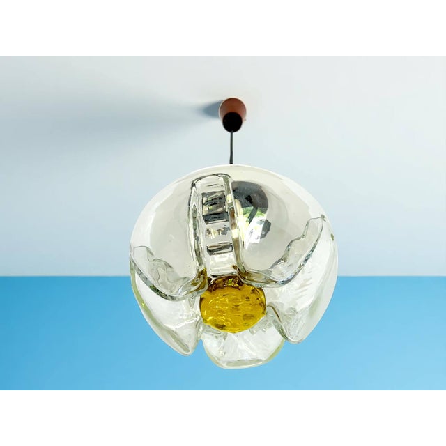 1960s Mid-Century Wood and Art Glass Pendant in the style of Mazzega, 1960s For Sale - Image 5 of 10