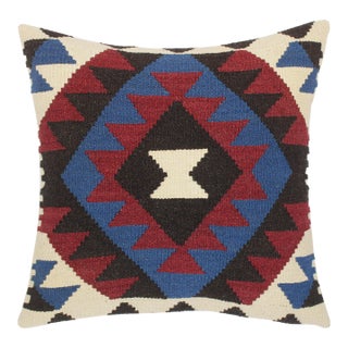 Tribal Turkish Rosette Hand Woven Kilim Throw Pillow For Sale
