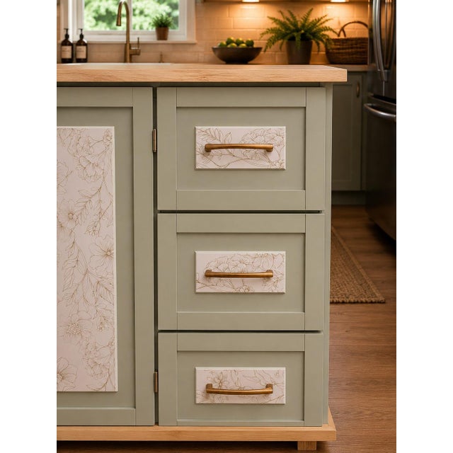 Early 21st Century Sage Green Expandable Kitchen Island & Storage Cabinet – Custom Refinished by Artera For Sale - Image 5 of 11