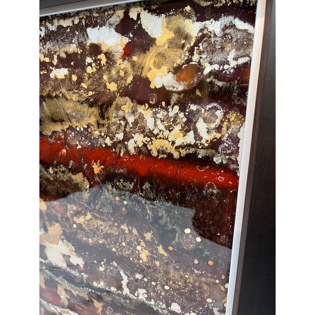 Art Work Behind Glass With a Wood Frame For Sale - Image 10 of 10