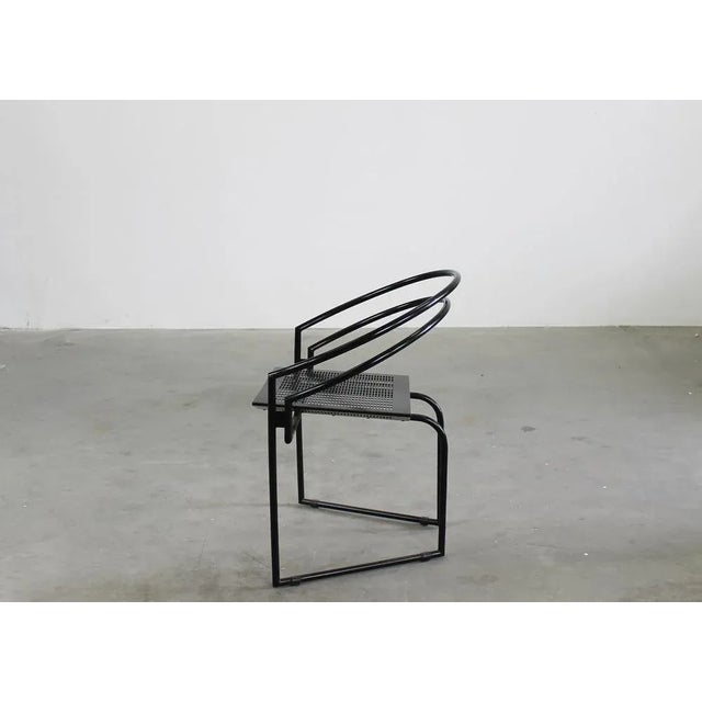 La Tonda Chairs in Black Lacquered Metal by Mario Botta for Alias 1980s, Set of 6 For Sale - Image 9 of 12