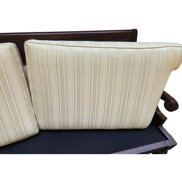 1990s Rare Ethan Allen Double Cane Empire Sofa Couch West Indies British Classic For Sale - Image 9 of 18