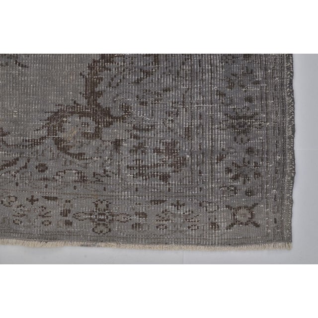 Textile Dove Grey Oushak Antique Carpet For Sale - Image 7 of 10