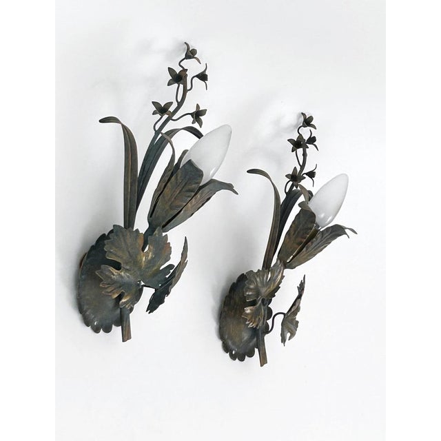 Vine Leaves Sconces from Honsel Leuchten, Germany, 1970s, Set of 2 For Sale - Image 9 of 18