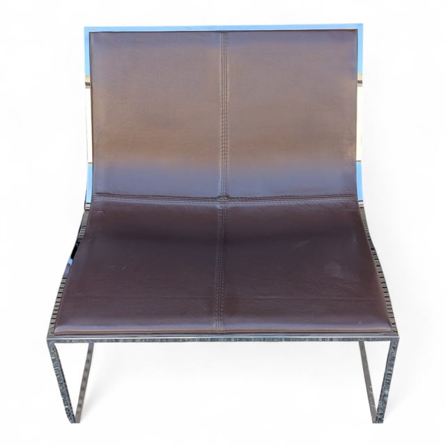 Contemporary Spanish Leather Sling Lounge Chairs, Pair, by Jean-Marie Massaud for Viccarbe "Holy Day" For Sale - Image 9 of 13