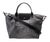 limited-edition Longchamp Le Pliage Crocodile Print Nylon Tote Bag in a versatile gray and black colorway. This eye-...