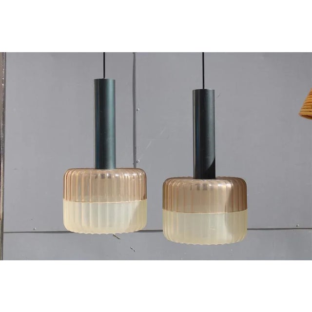 Hard Plastic and Metal Chandeliers from Stilux Milano, 1960, Set of 2 For Sale - Image 10 of 11