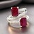 Metal Natural Dual Ruby Diamond Ring 6.5 14k W Gold 5.02 TCW Certified For Sale - Image 7 of 12