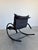 Magnus Olesen Post Modern Black Tubular Metal and Leather Rocker Attrb Les Amisco Canada c.1980's For Sale - Image 4 of 9