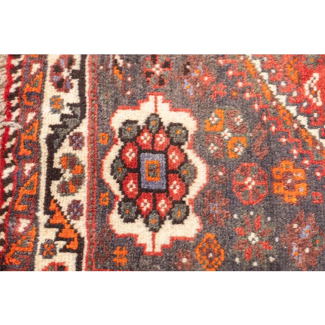 Vintage Hand-Knotted Persian Qashqai Rug 3'8" X 4'9" For Sale - Image 12 of 18