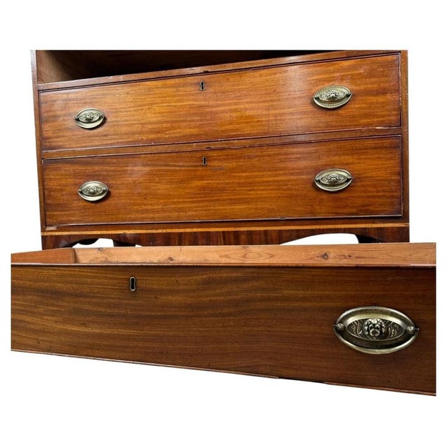 Wood Antique George III Mahogany Chest of Drawers, 1800 For Sale - Image 7 of 13