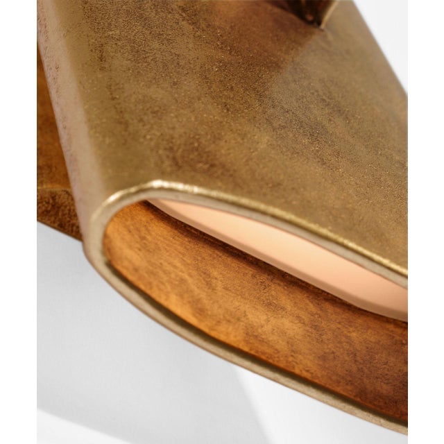 Modern Kelly Wearstler for Visual Comfort Signature Lotura 16" Intersecting Sconce in Museum Gild For Sale - Image 3 of 8