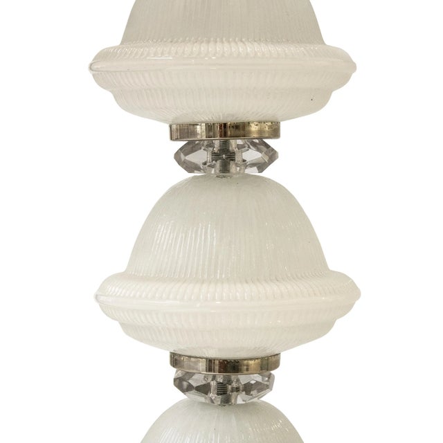 1950s Murano Glass Table Lamp with Grey Velvet Shade, Italy, 1950s For Sale - Image 5 of 7