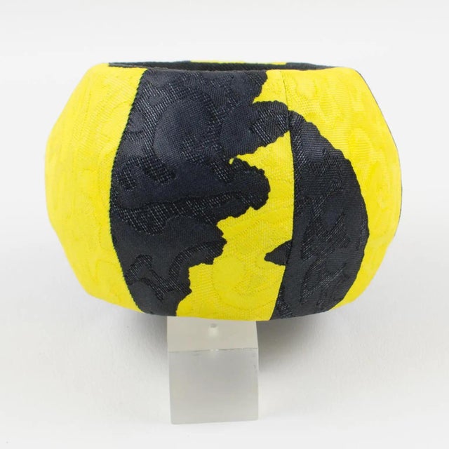 Christian Lacroix Runway Bracelet Bangle Yellow and Black Fabric For Sale - Image 11 of 16