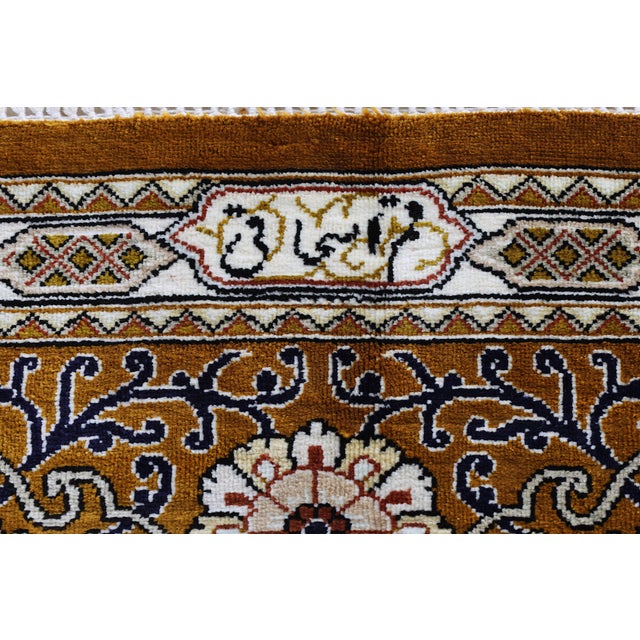 Ghom Silk Rug with Field Pattern, 1990s For Sale - Image 15 of 18