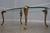 1980s Labarge Brass & Glass Scroll Foot Coffee Table For Sale - Image 5 of 12