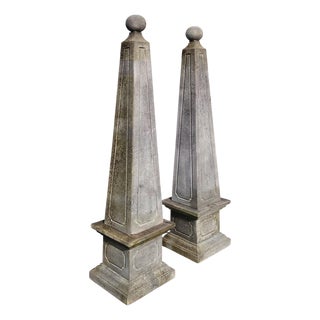 Limestone Pyramids, 1890s, Set of 2 For Sale