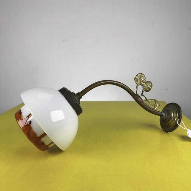 Vintage Wall Light in Opaline Glass For Sale - Image 9 of 9