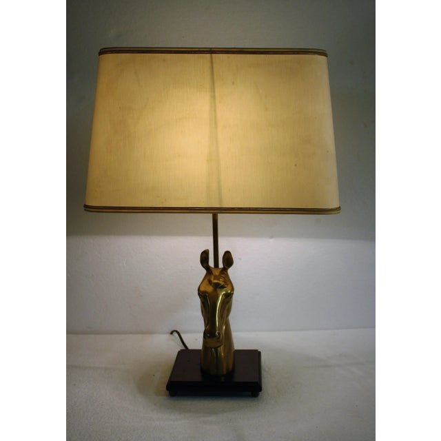 Brass Horse Head Table Lamp, 1970s For Sale - Image 6 of 14