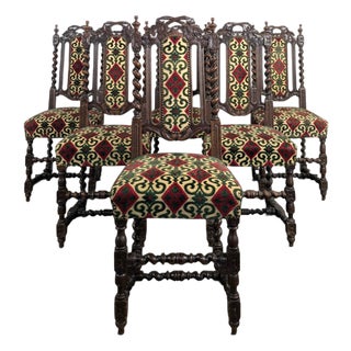 Louis XIII Oak Chairs, Set of 6 For Sale