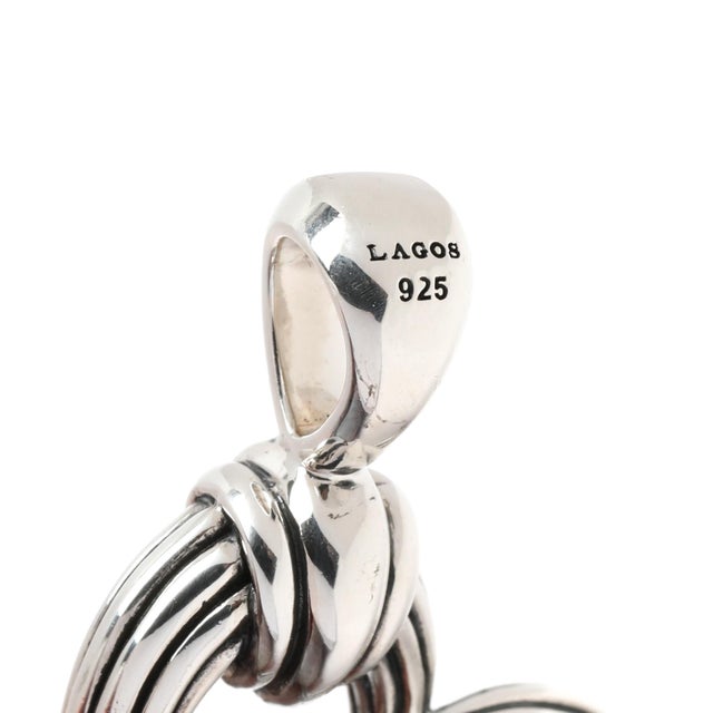 Modern Lagos Large Heart Pendant, Sterling Silver, Length 1.38 In. For Sale - Image 3 of 3