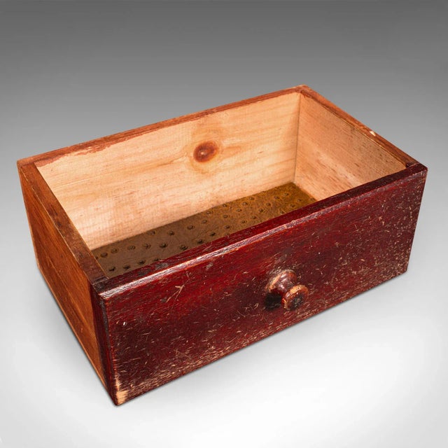 Wood 1900s Edwardian Small Set of Antique Apothecary Drawers, English, Pine, Countertop For Sale - Image 7 of 9