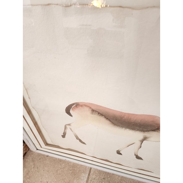 African Pair of African Game Animal Watercolor Paintings For Sale - Image 3 of 12