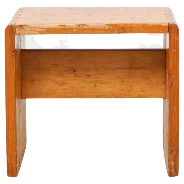 Pine Wood Stool attributed to Charlotte Perriand for Les Arcs, 1950s For Sale - Image 15 of 15