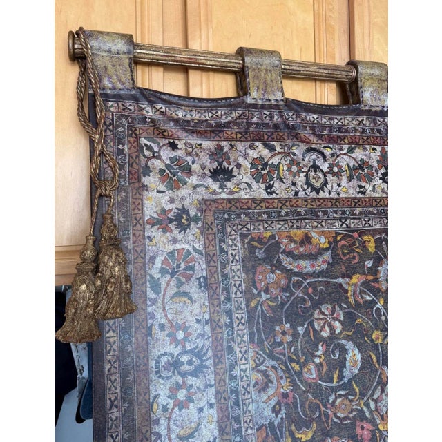 Persian Large Persian Style Art on Wood Wall Hanging For Sale - Image 3 of 8