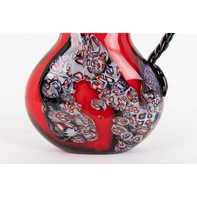 Impressive multicolour Murano glass pitcher/jug, Italy 1980s. Condition Good. I have official proof of authenticity such...