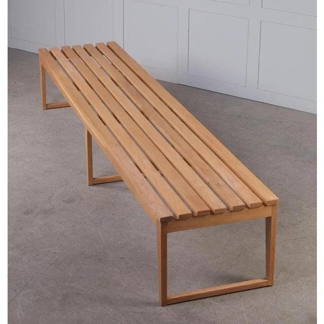 Long Swedish Bench in Oak, 1960s For Sale - Image 6 of 12
