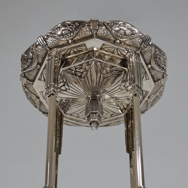French Art Deco Chandelier by Petitot & Muller Freres 1930 France For Sale - Image 10 of 15