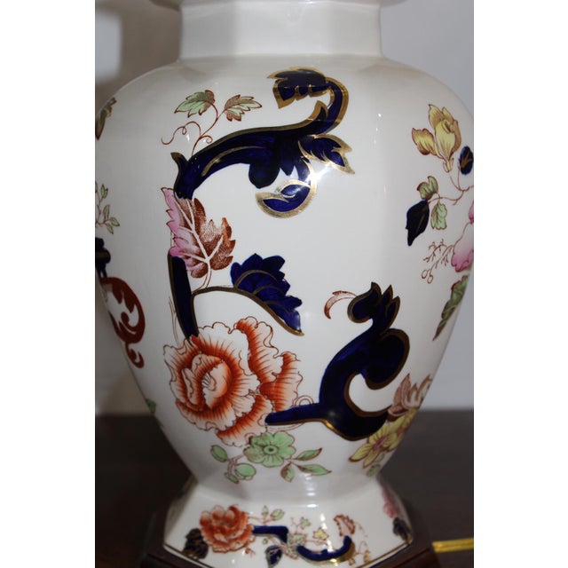 Ceramic 1970s Mason's Ironstone Blue Mandalay Lamps - A Pair For Sale - Image 7 of 12