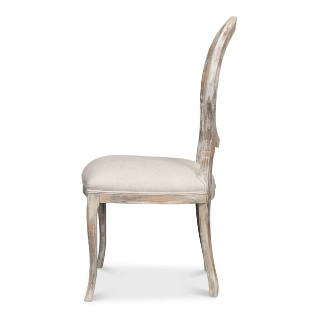 Art Deco Cane Back Dining Chairs in Gray Oak with Taupe Seats, Sets of 2 For Sale - Image 3 of 11