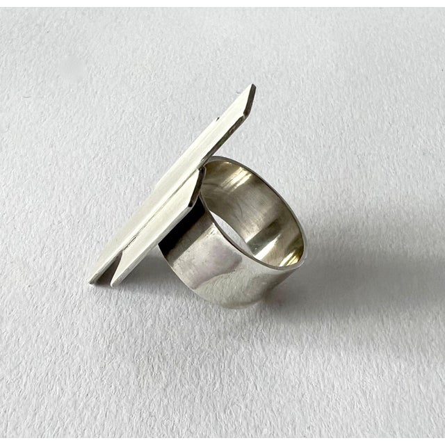 Early Betty Cooke Sterling Silver American Modernist Ring For Sale - Image 4 of 6
