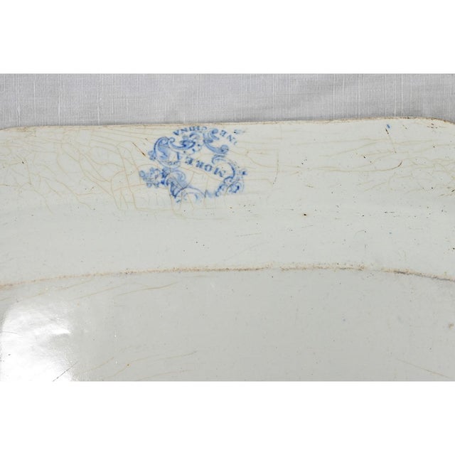 English 19th Century Blue & White Porcelain Platter For Sale In Baton Rouge - Image 6 of 9