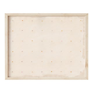 Cream and Pastel Dots Neutral Abstract Art Print, 24 X 32 Print in Wood Frame For Sale