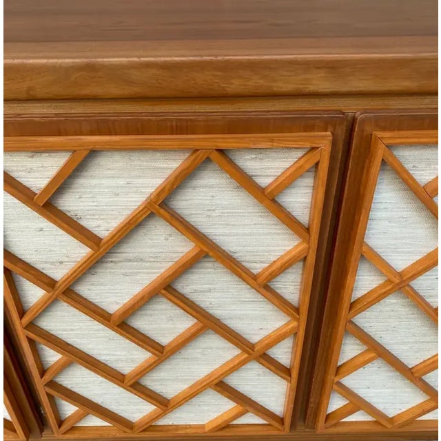 1980s Large Modern Style Chinese Chippendale Credenza or Sideboard For Sale - Image 10 of 11