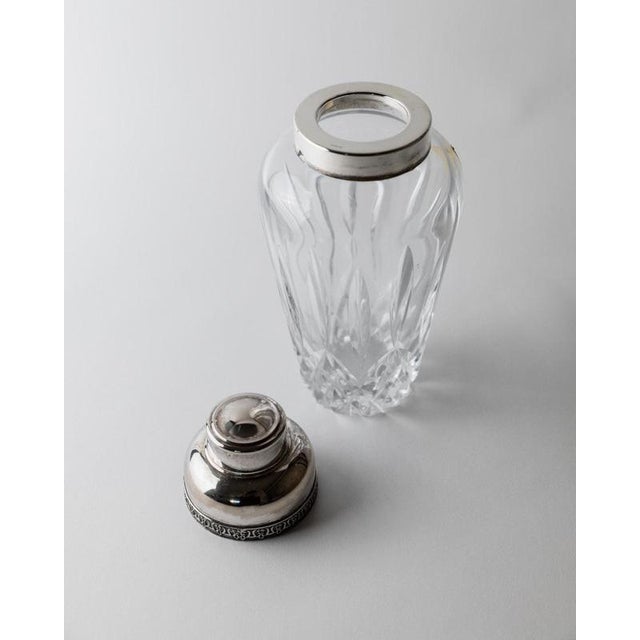 Glass Vintage Silver Plated Crystal Glass Cocktail Shaker by RCR Italy, 1950s For Sale - Image 7 of 11