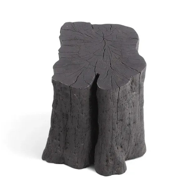 2020s Black Lychee Living Edge Accent or Side Table or Stool For Sale - Image 5 of 8