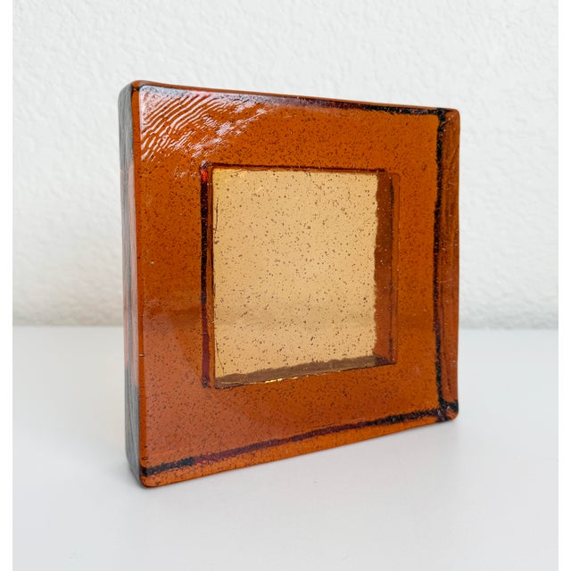 1970s Brutalist Block Glass Ashtray/Catchall Attributed to Blenko For Sale - Image 9 of 10