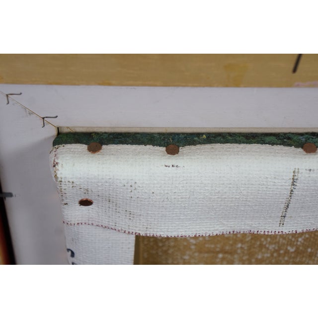 Late 20th Century Late 20th Century The Lovers Embrace at Moonlight Oil Painting After Marc Chagall 29" For Sale - Image 5 of 12