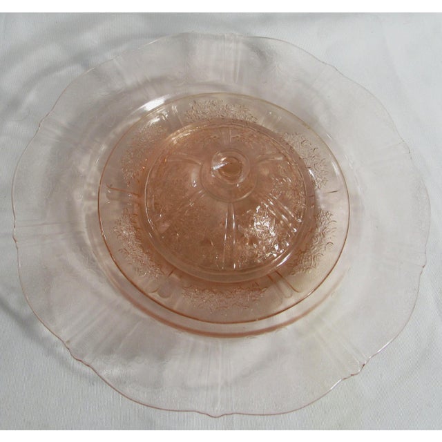 Mid-Century Modern Mid 20th Century Pink Depression Glass Pieces Covered Dish and Rimmed Bowl For Sale - Image 3 of 15