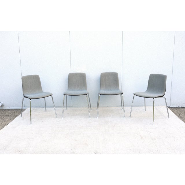 Mid-Century Modern Italian Modern Antti Kotilainen for Arper Aava Stackable Dining Chairs - Set of 4 For Sale - Image 3 of 12